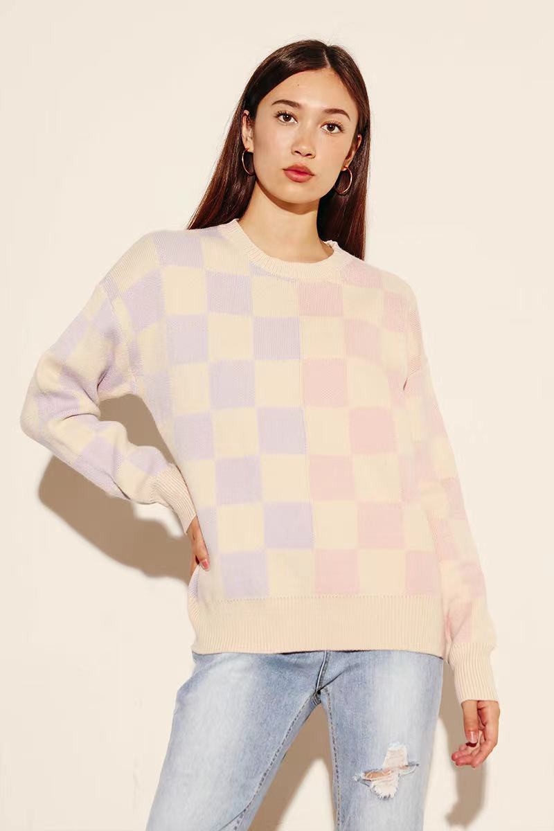 Two Tone Checker Sweater
