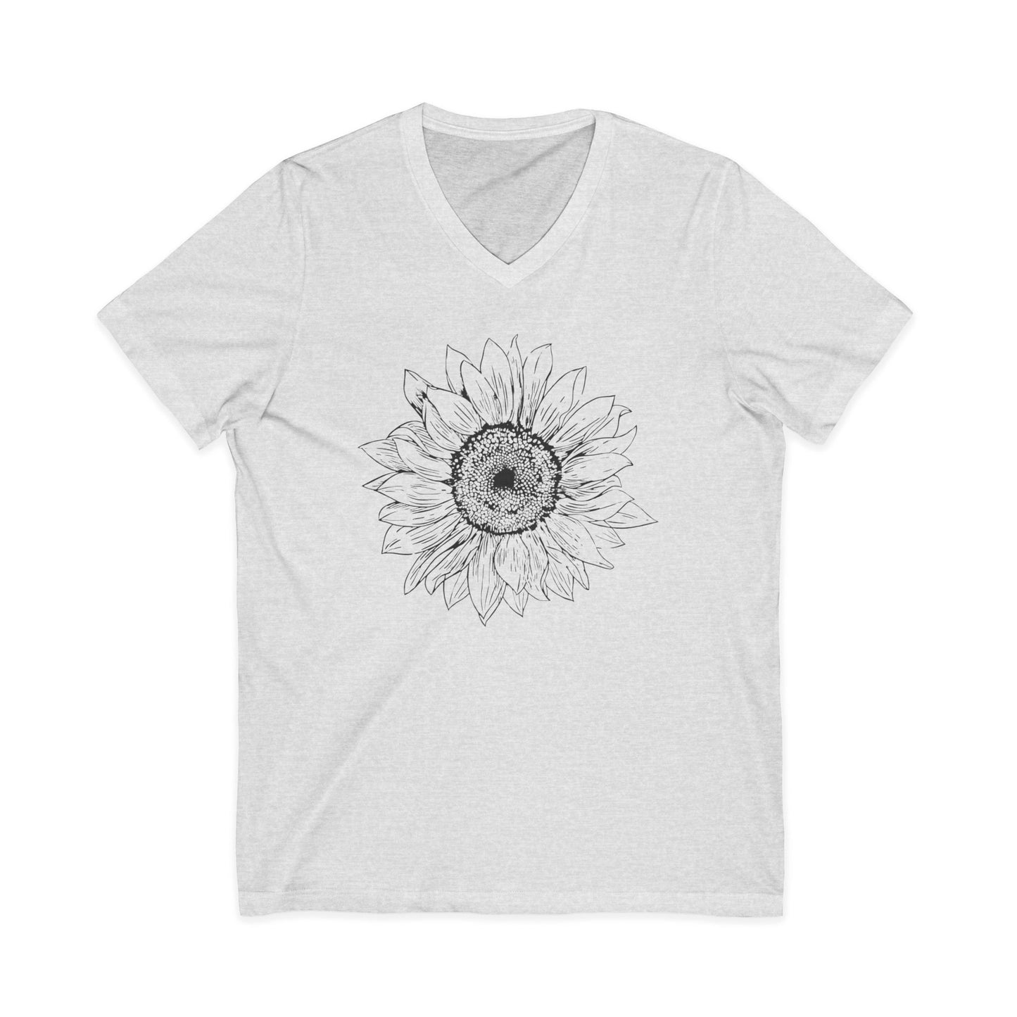 Graphite Sunflower - Short Sleeve V Neck