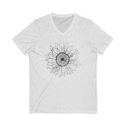 Graphite Sunflower - Short Sleeve V Neck