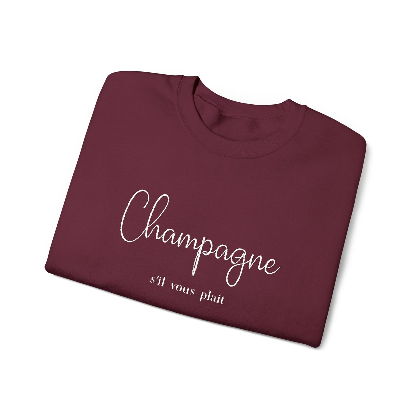 Champagne, s'il vous plait.  - Embroidery,  Crewneck