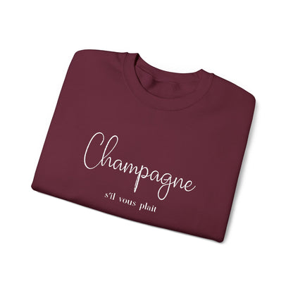 Champagne, s'il vous plait.  - Embroidery,  Crewneck