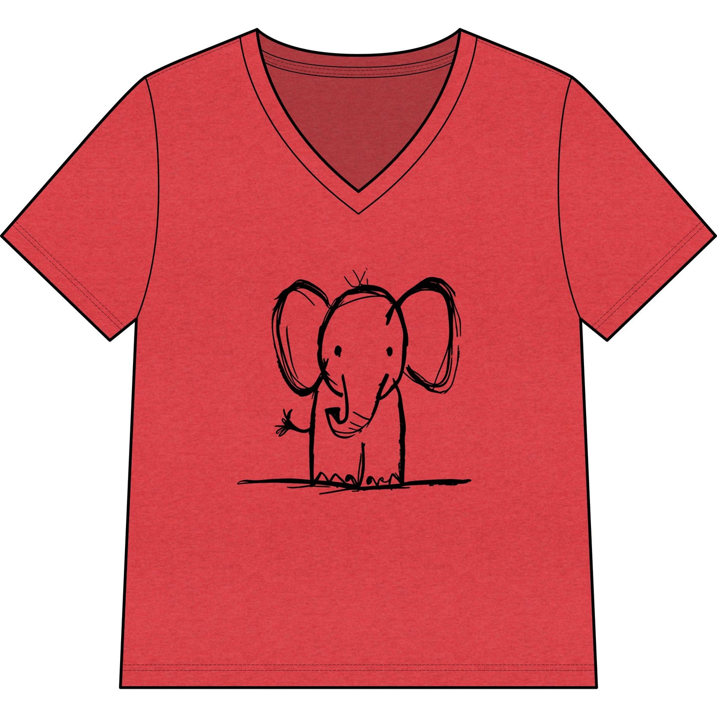 Elephant Sketch - Super Soft V-Neck