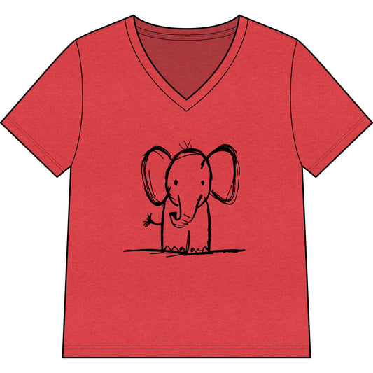 Elephant Sketch - Super Soft V-Neck