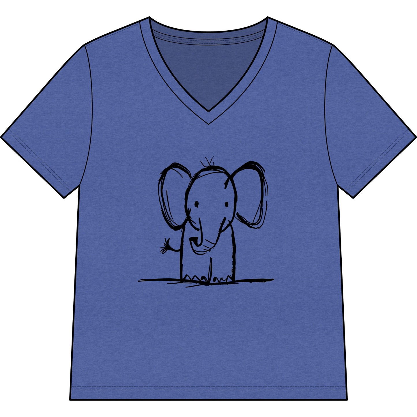 Elephant Sketch - Super Soft V-Neck