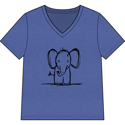 Elephant Sketch - Super Soft V-Neck