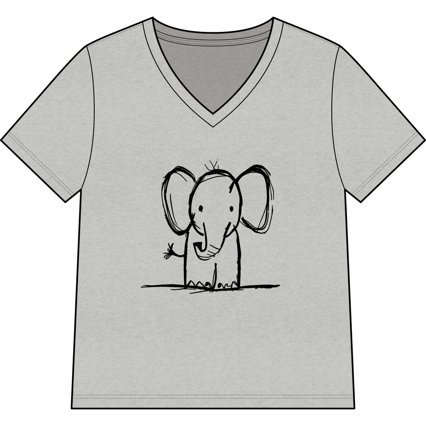 Elephant Sketch - Super Soft V-Neck
