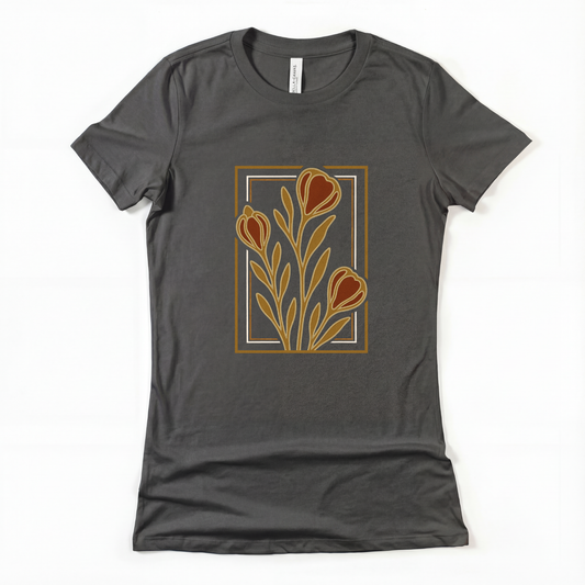 Floraison Noir — Women's Cut Fitted Tee