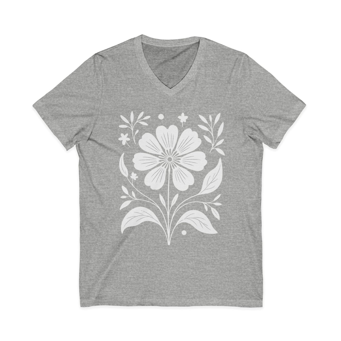 Petalis Blanco - Short Sleeve V Neck