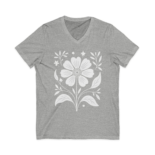 Petalis Blanco - Short Sleeve V Neck