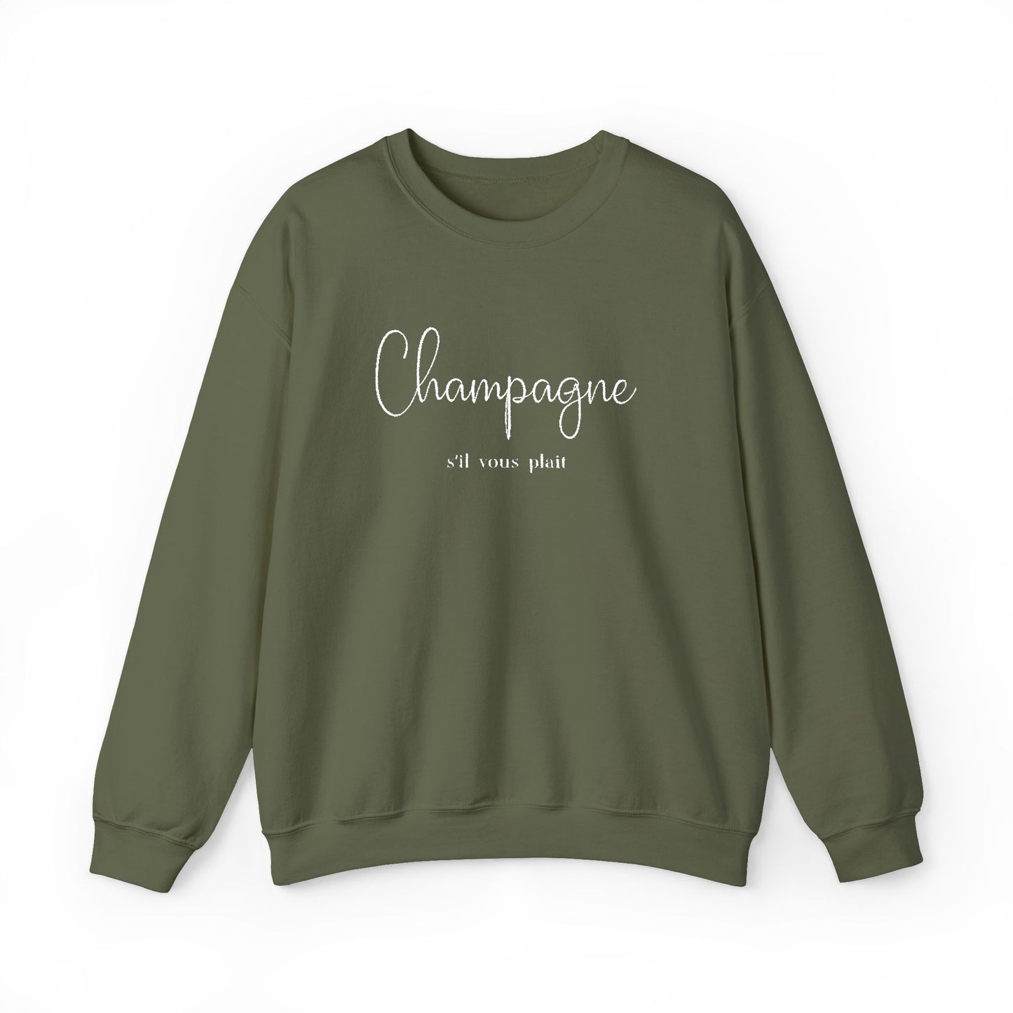 Champagne, s'il vous plait.  - Embroidery,  Crewneck