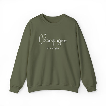 Champagne, s'il vous plait.  - Embroidery,  Crewneck