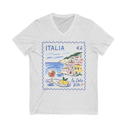 Postage From Positano - Short Sleeve V Neck