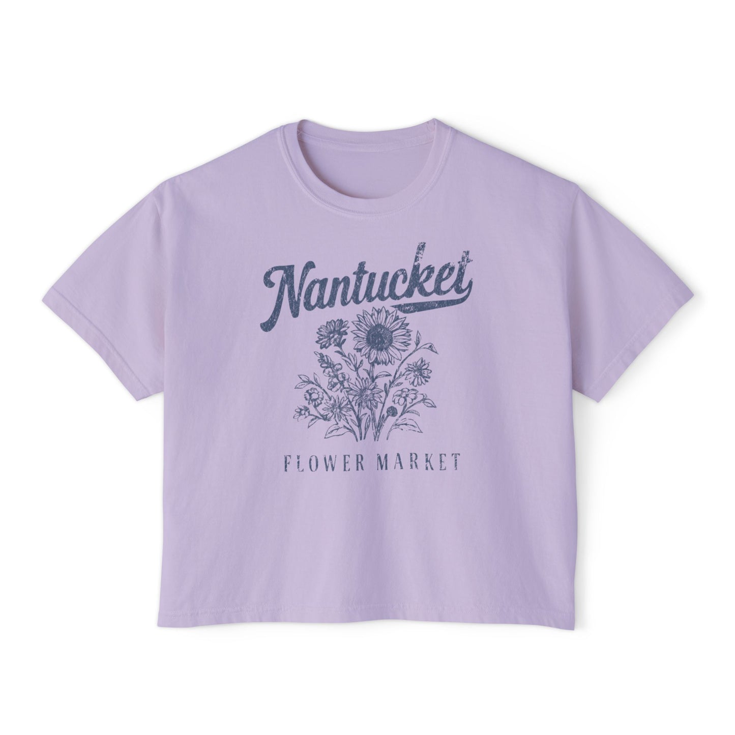 Nantucket Flower Market - Comfort Colors Boxy Cropped Tee