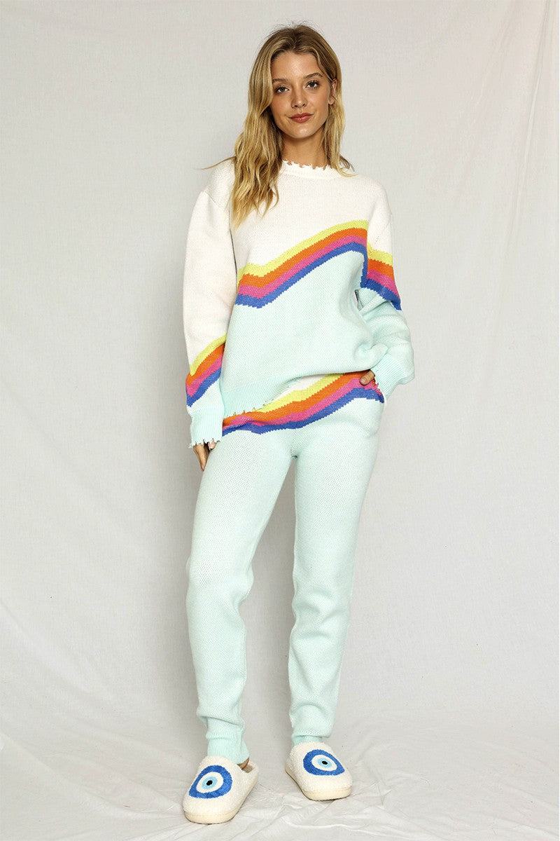 Retro Stripe Knit Joggers
