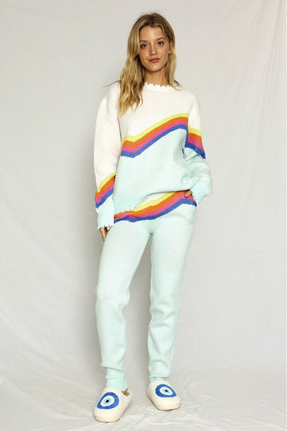 Retro Stripe Knit Joggers