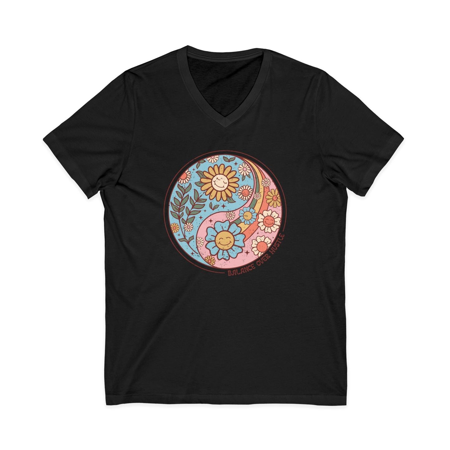 Flowers and Yang - Short Sleeve V Neck