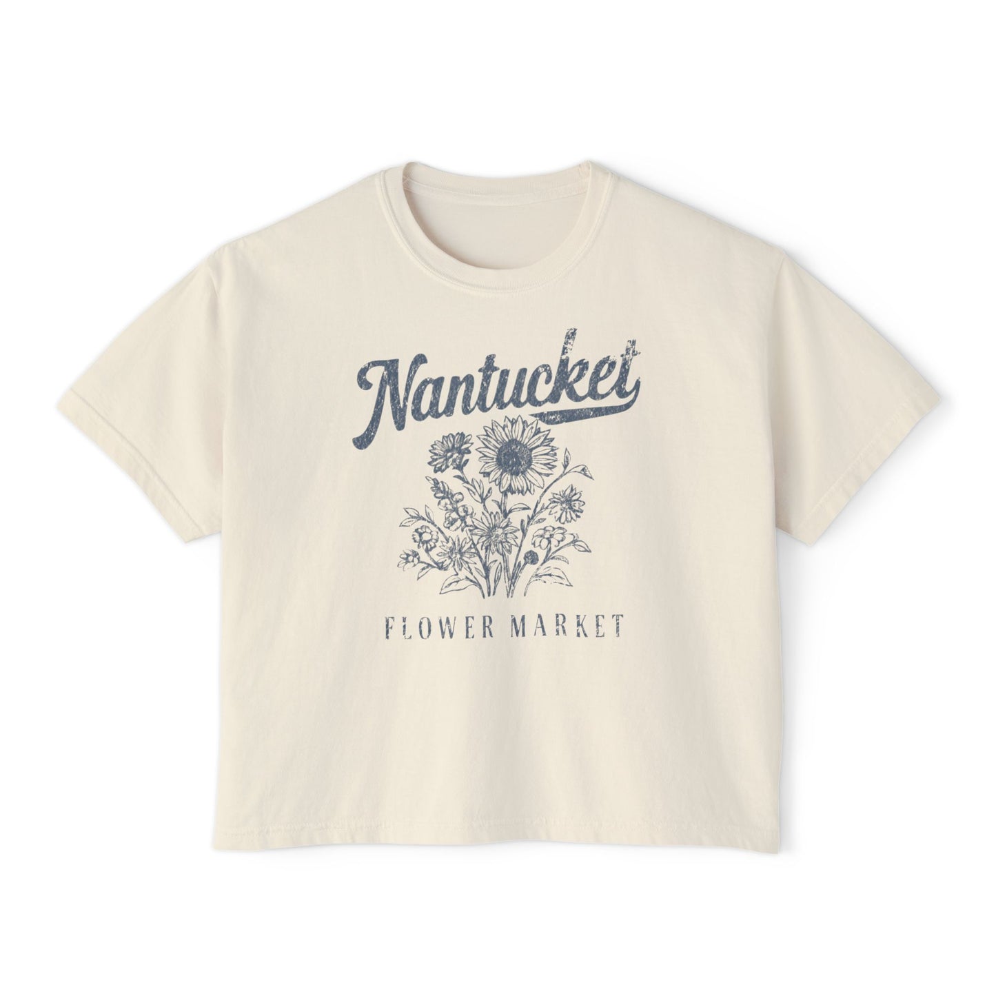 Nantucket Flower Market - Comfort Colors Boxy Cropped Tee