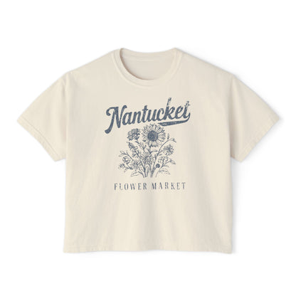Nantucket Flower Market - Comfort Colors Boxy Cropped Tee