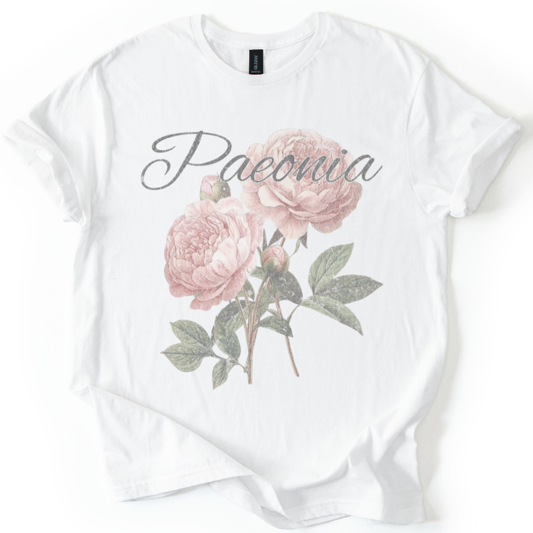 Paeonia, Vintage Tee  - Gildan Lightweight Premium T Shirt
