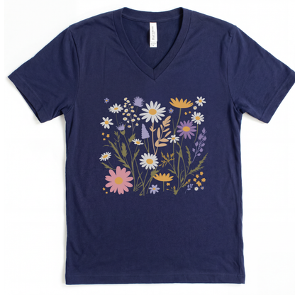 Flower Power - Short Sleeve V-Neck Tee