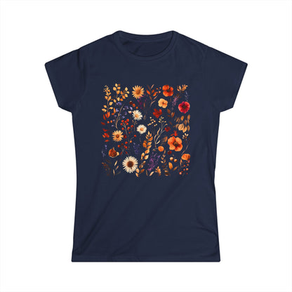 Autumn Boho Floral Print - Women's Softstyle Tee