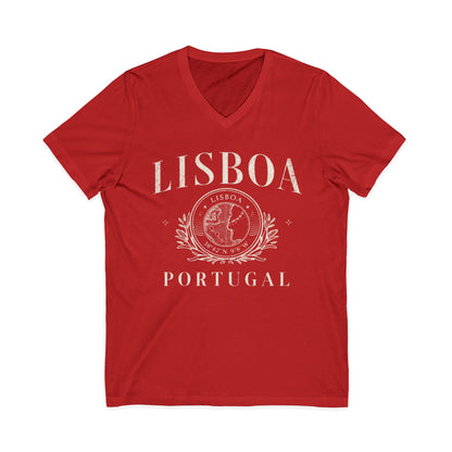 Lisboa Portugal - Short Sleeve V Neck