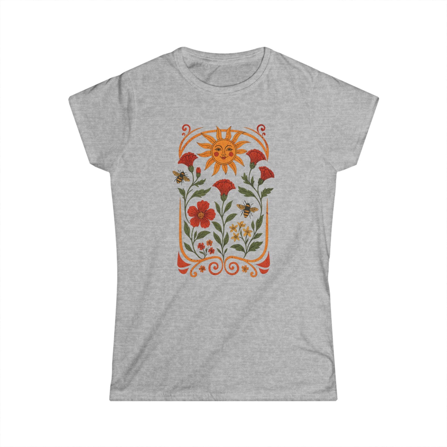 Golden Floral - Women's Softstyle Tee