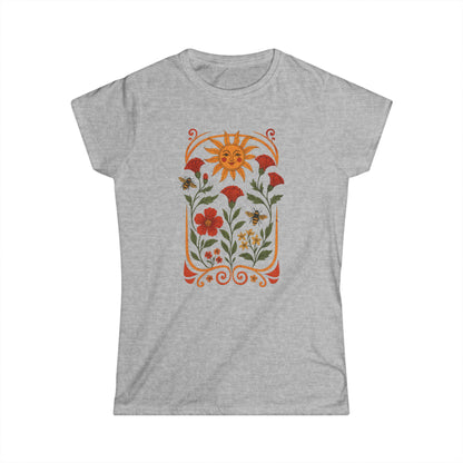 Golden Floral - Women's Softstyle Tee