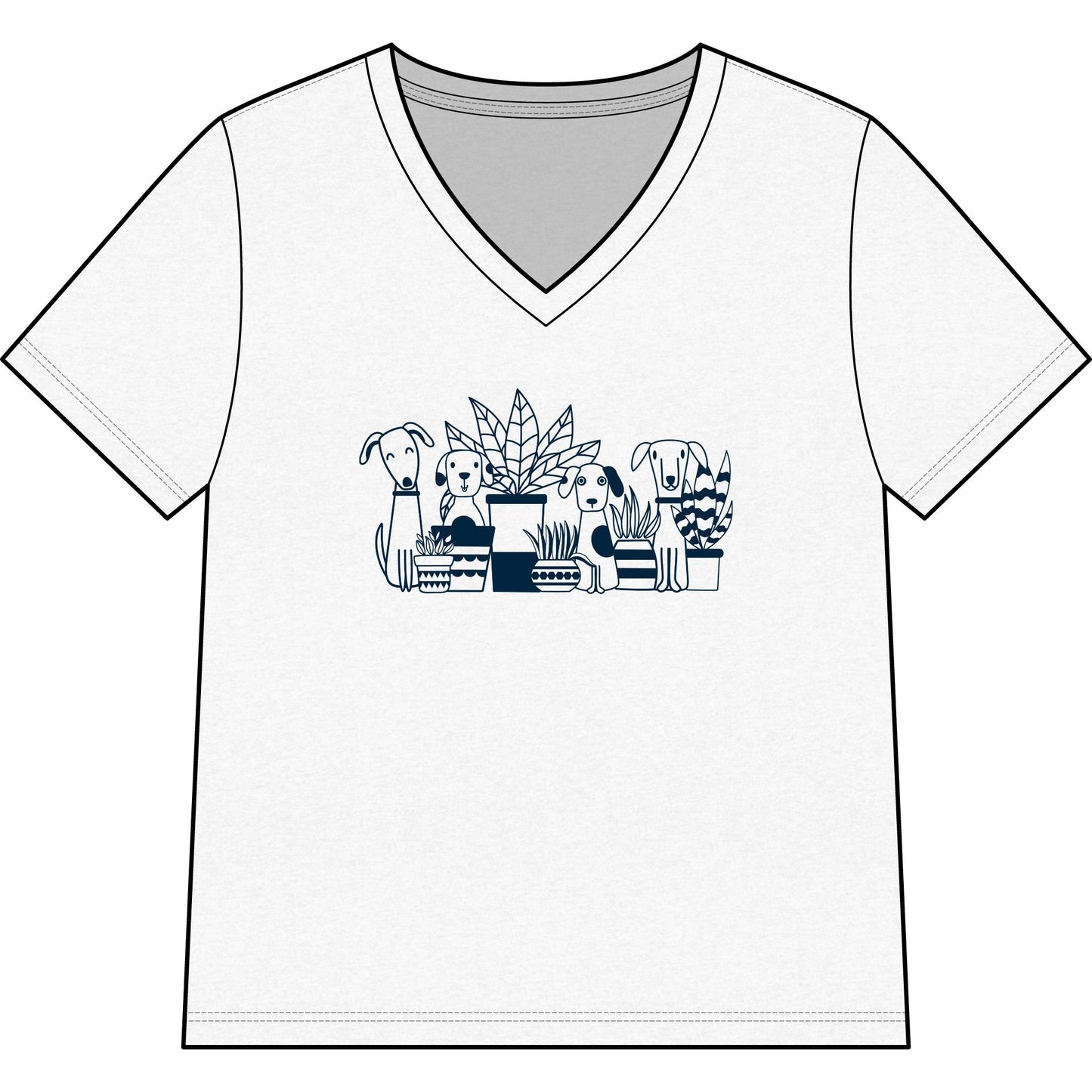 Dogs And Plants - Super Soft V Neck