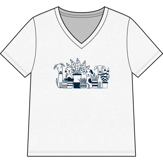 Dogs And Plants - Super Soft V Neck