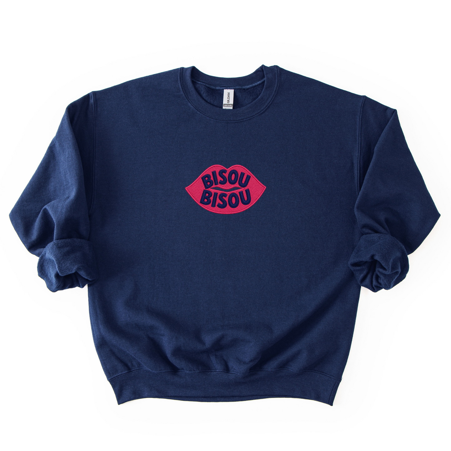 Bisou Bisou Embroidery - Gildan Crewneck Sweatshirt