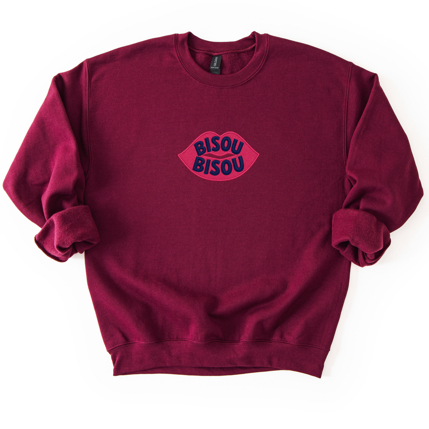 Bisou Bisou Embroidery - Gildan Crewneck Sweatshirt