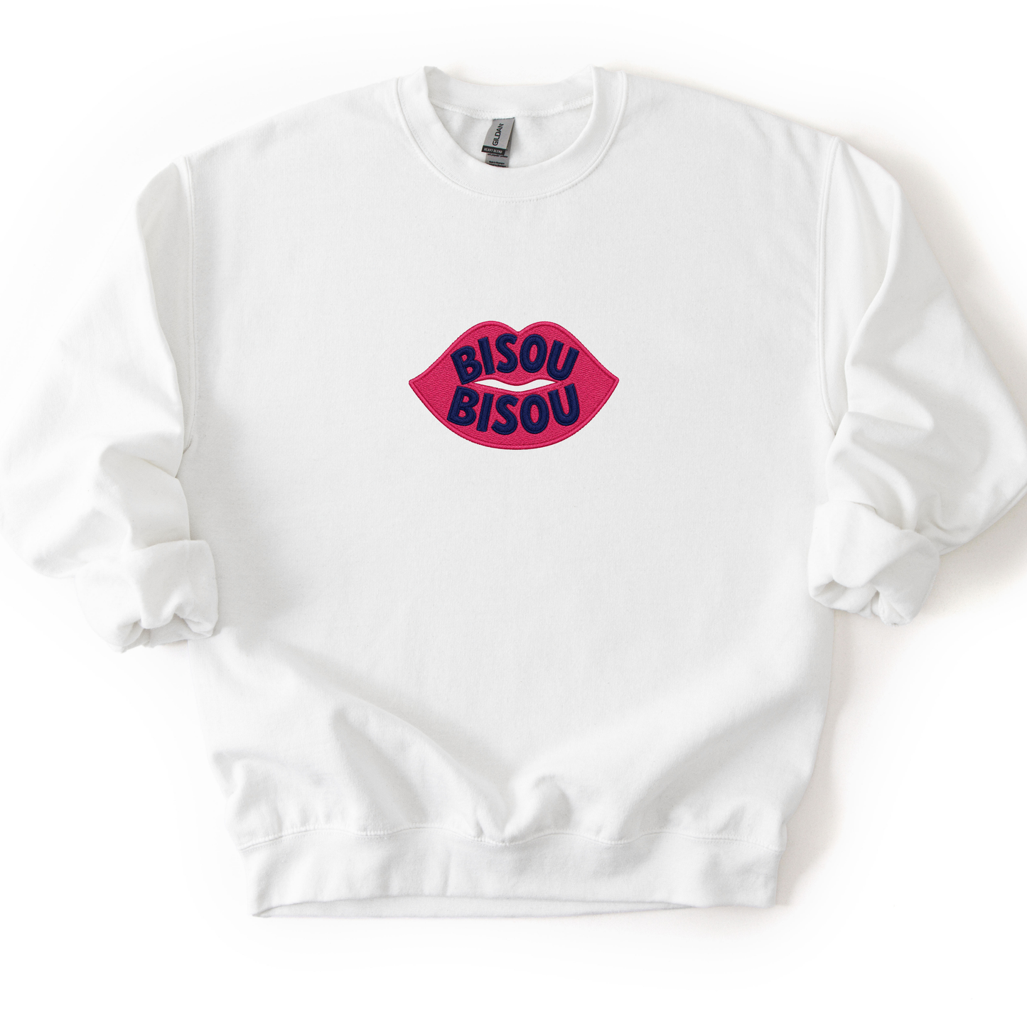 Bisou Bisou Embroidery - Gildan Crewneck Sweatshirt