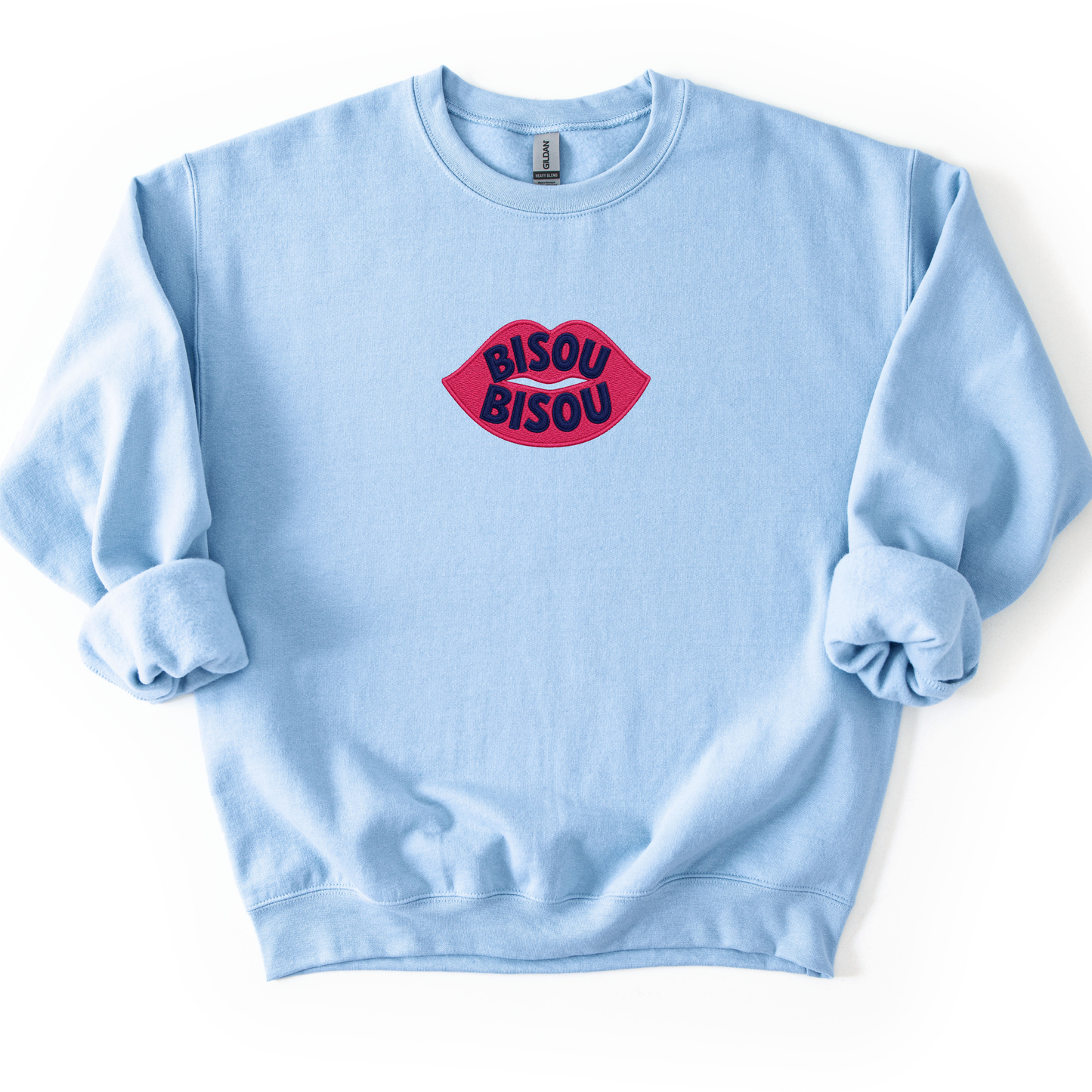 Bisou Bisou Embroidery - Gildan Crewneck Sweatshirt