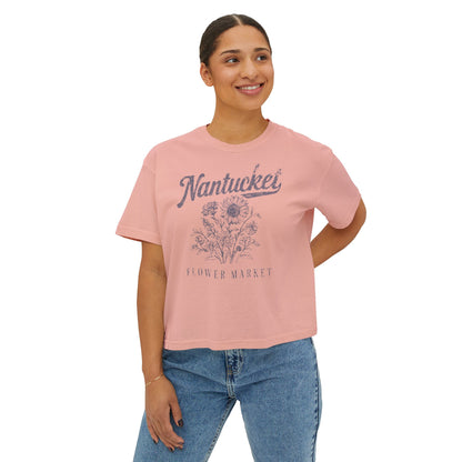 Nantucket Flower Market - Comfort Colors Boxy Cropped Tee
