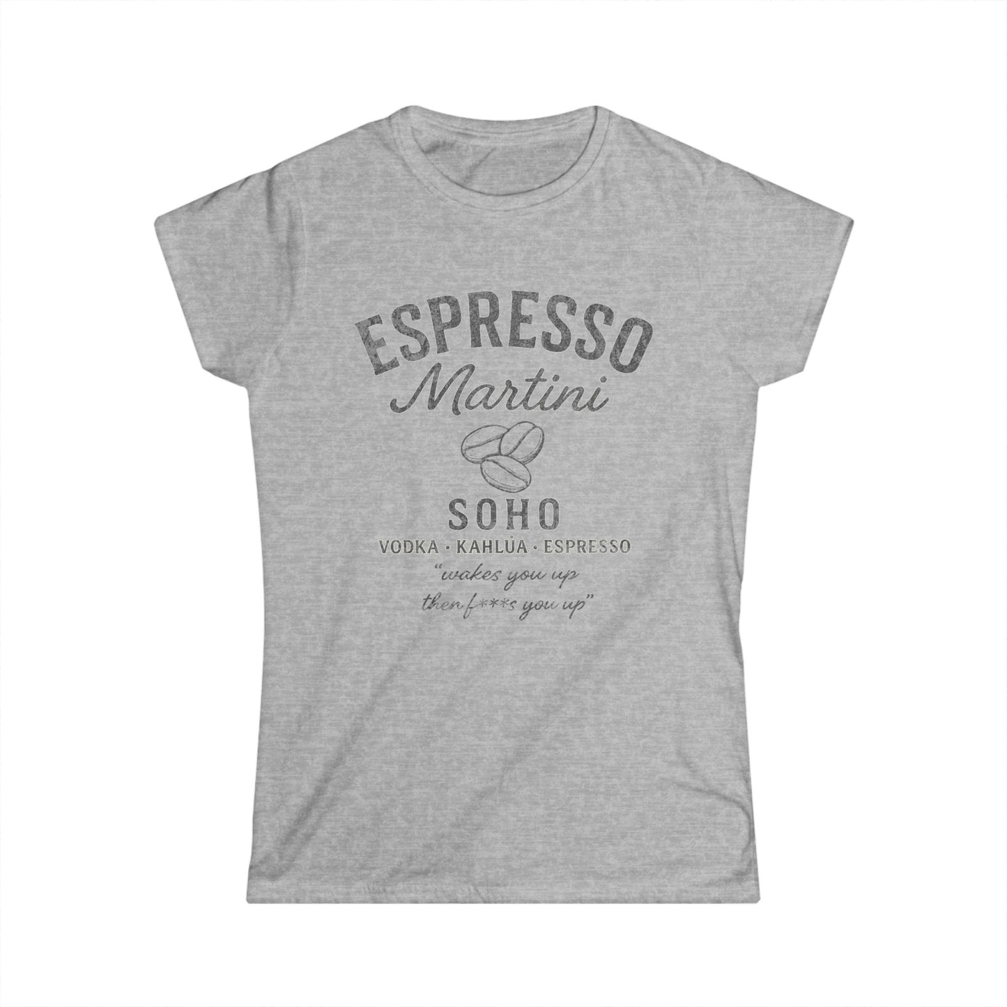 Espresso Martini, Vintage Faded Print - Women's Softstyle Tee