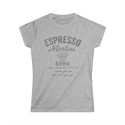 Espresso Martini, Vintage Faded Print - Women's Softstyle Tee
