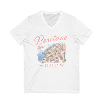 Vintage Positano Painting - Short Sleeve V Neck