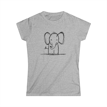 Elephant Sketch - Women's Softstyle Tee