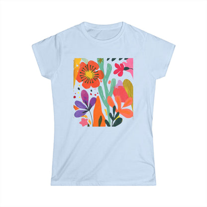 Modern Art Flower Print - Women's Softstyle Tee