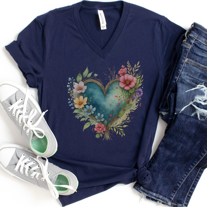 Natures Embrace - Short Sleeve V-Neck Tee
