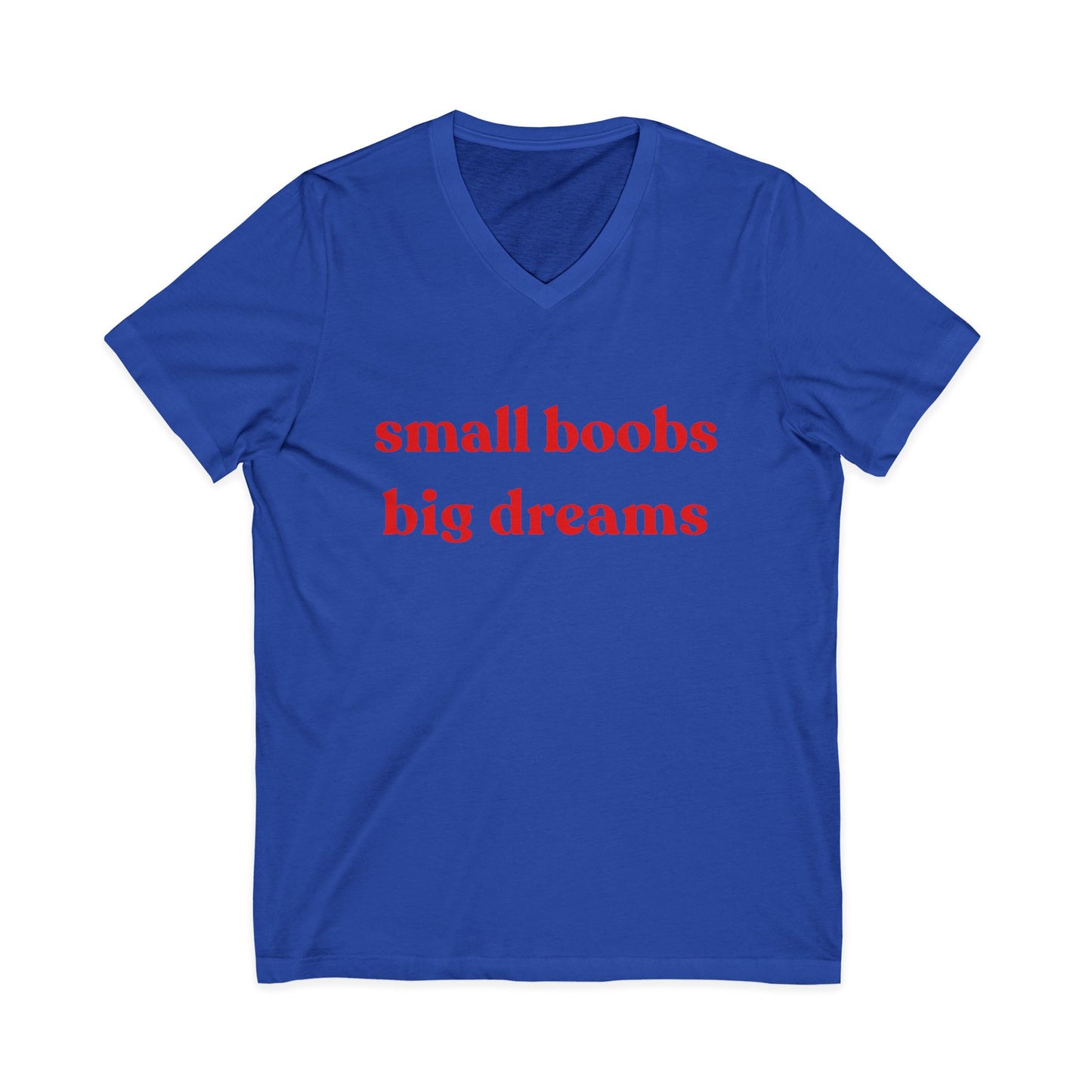 Small Boobs Big Dreams - Short Sleeve V Neck