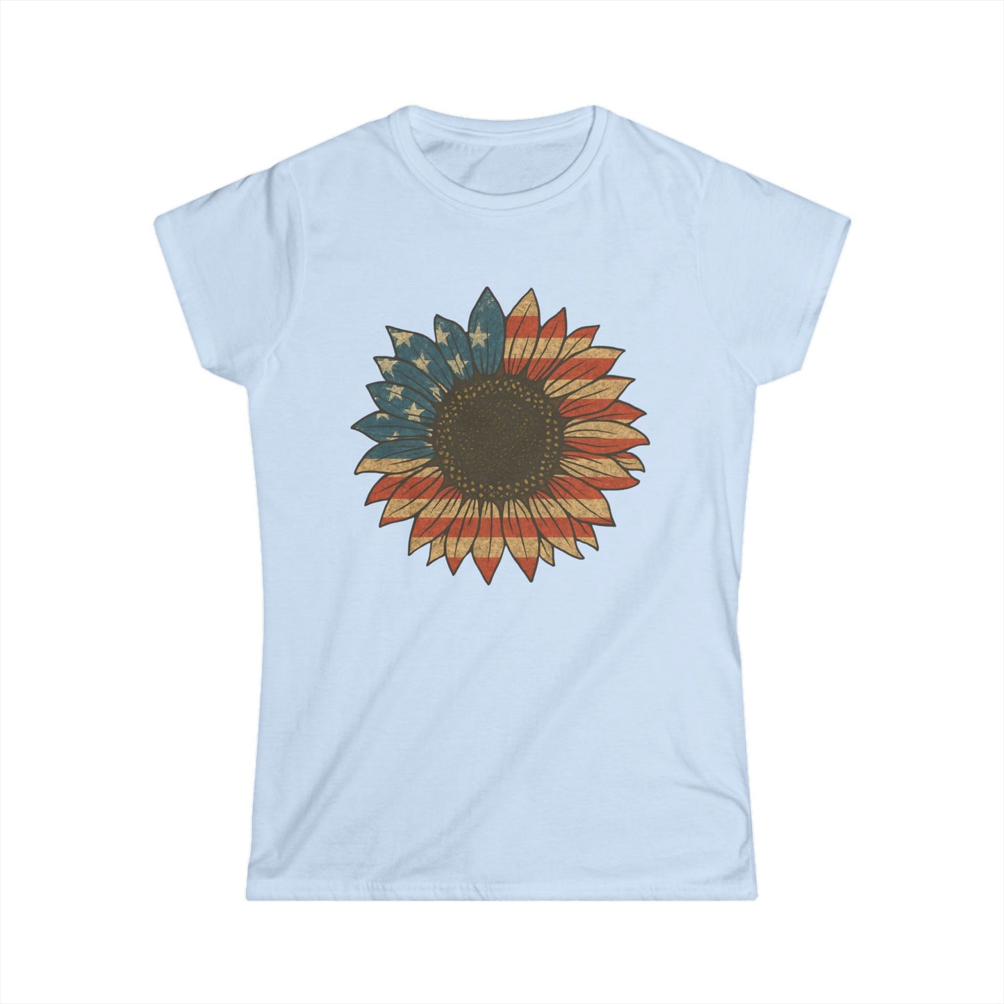 Stars & Stripes Sunflower - Women's Softstyle Tee