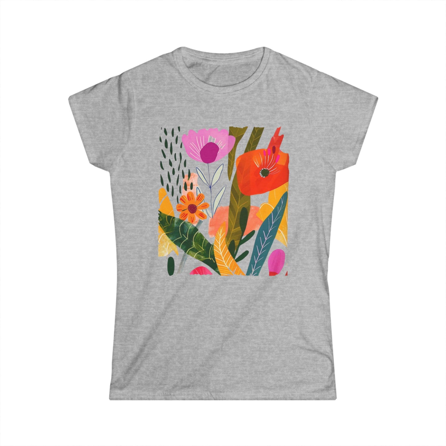 Modern Art Plant Print - Women's Softstyle Tee