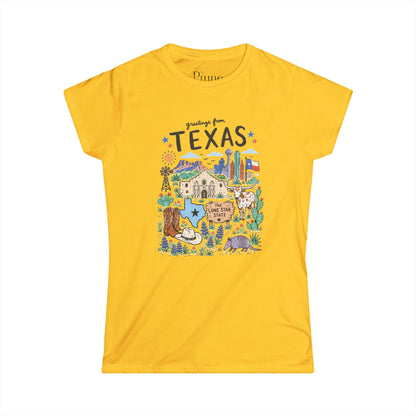 Greetings from Texas - Women's Cut Fitted Tee