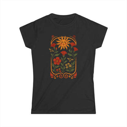 Golden Floral - Women's Softstyle Tee