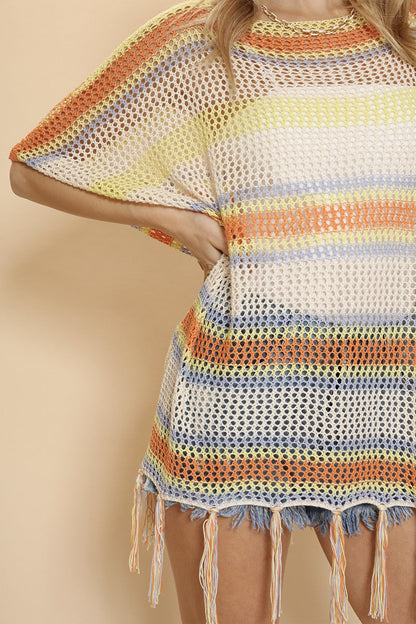 Stripe Cover Up Top