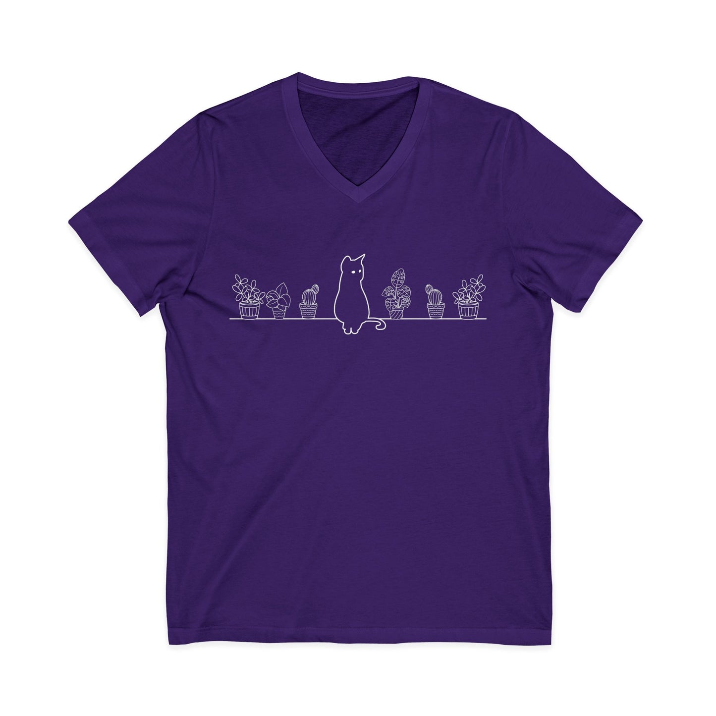Cat On A Shelf - Short Sleeve V Neck