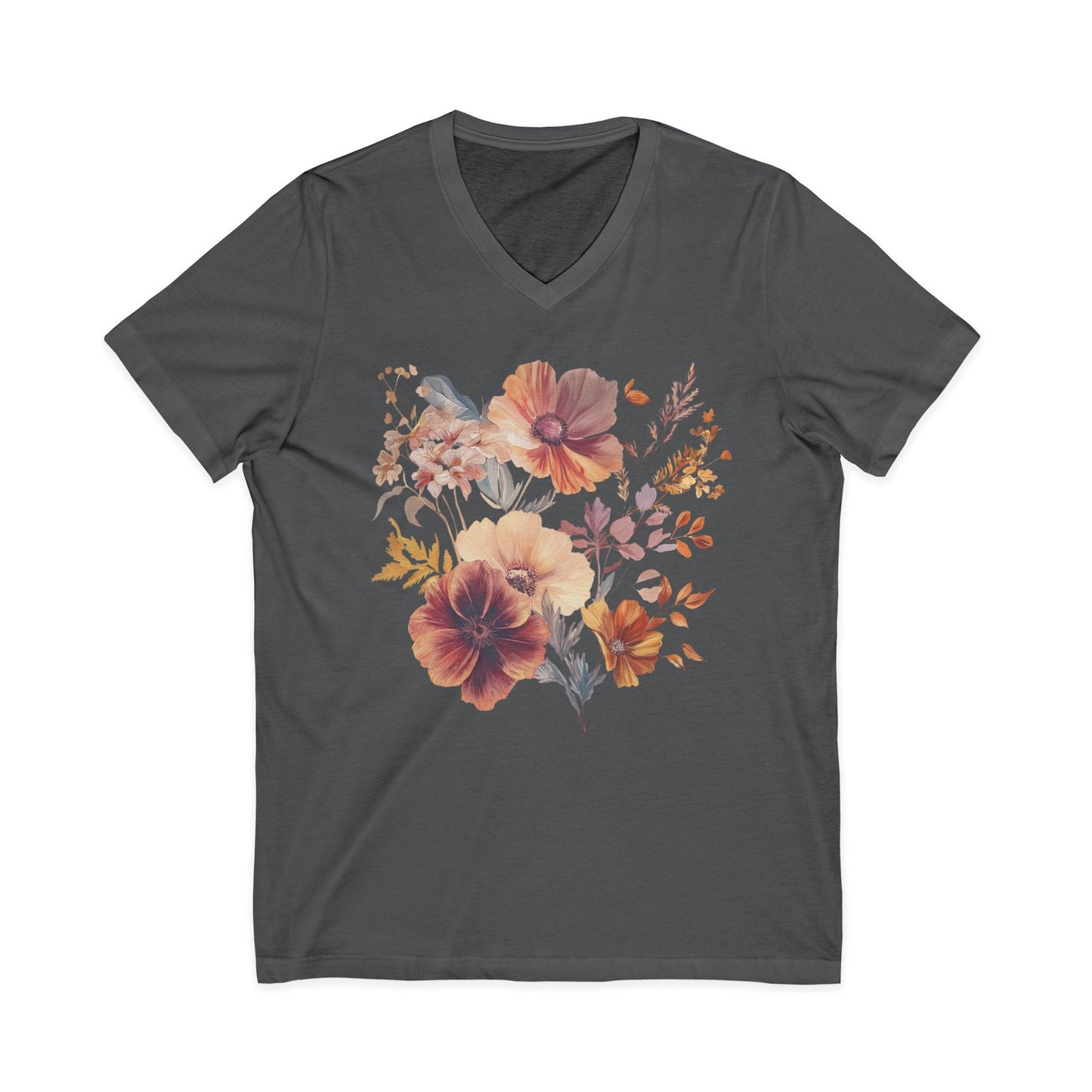 Sunset Floral - Short Sleeve V Neck