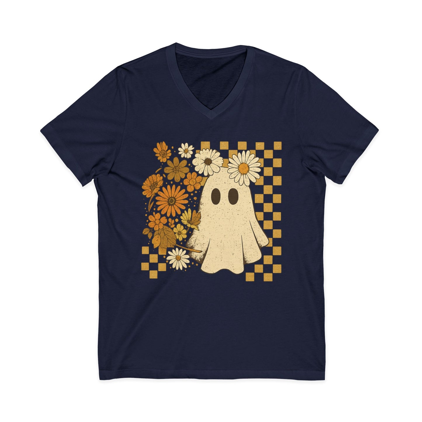 Floral Ghost - Short Sleeve V Neck